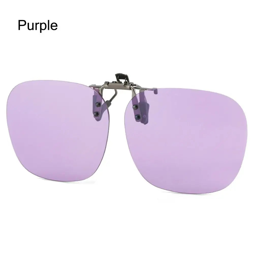 Polarized Clip On Sunglasses Men Car Driver Goggles Women Square Flip Up Sun Glasses for Prescription Rimless Polygonal Shades