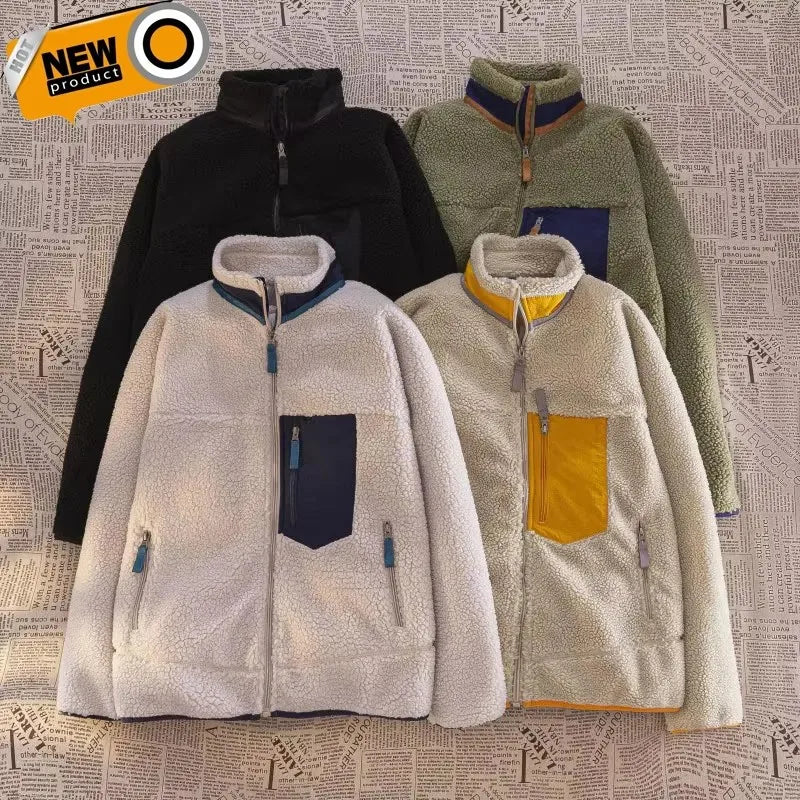 Winter Man Down jackets Sweater Lamb Fleece submachine jackets Men Outdoor Windproof Coldproof Warm Comfortable Outerwear Top