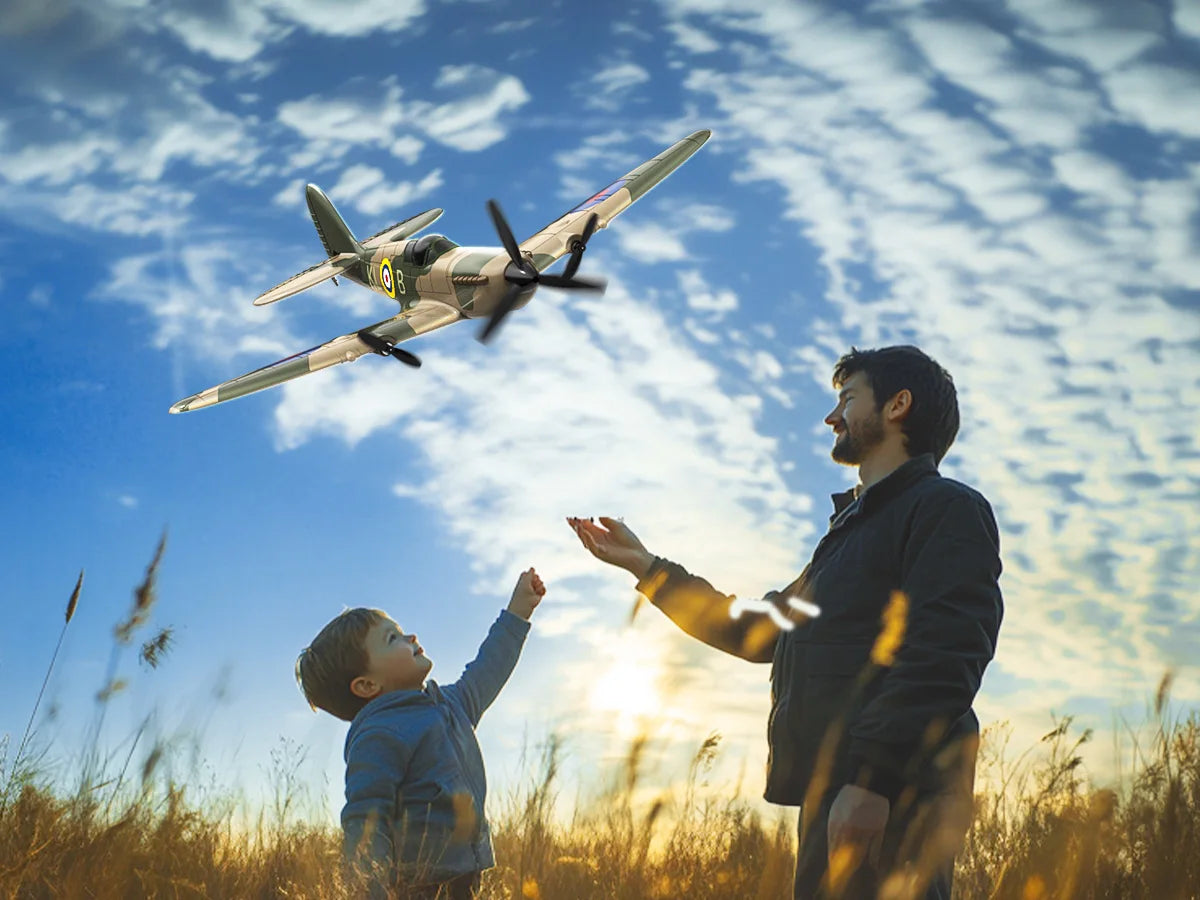 Spitfire RC Plane 2.4G 3CH Gyro Stabilizer Fixed Wing EPP Foam 400MM Wingspan Airplane RTF Fighter for Boys Children