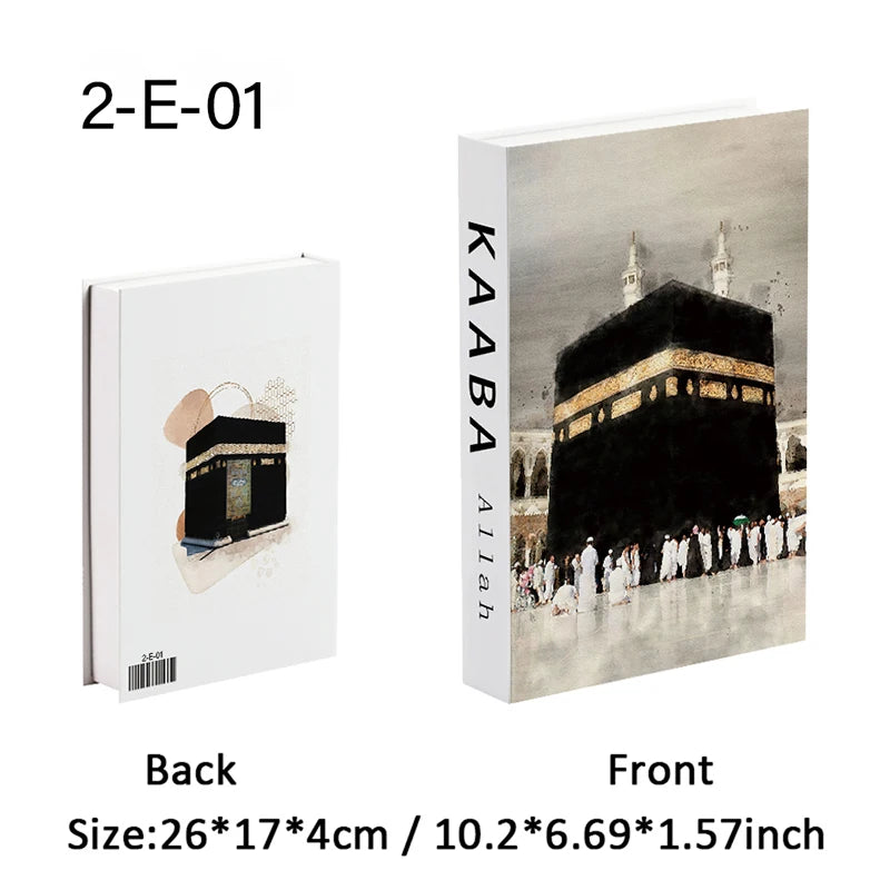 Islamic Fake Book Storage Box Luxury Decorative Books Kaaba Mosque Muslims Moroccan Coffee Table Home Bedroom Ramadan Decor 2026