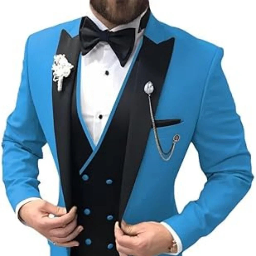 Elegant Suits For Men Wedding 3 Pieces Jackets Vest Pants Blazers Outfit Groom's Classic Full 2025 Formal Costume