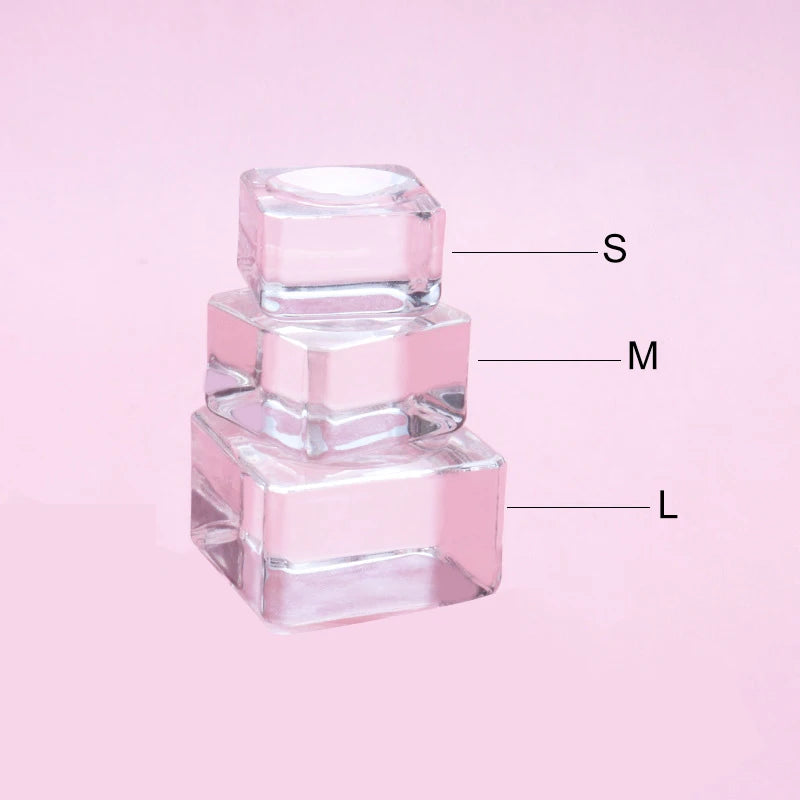 Eyelash Glue Pallet Crystal Glass Eyelash Glue Stone For False Eyelash Extension Lashes Stand Nail Art Color Palette Makeup Tool