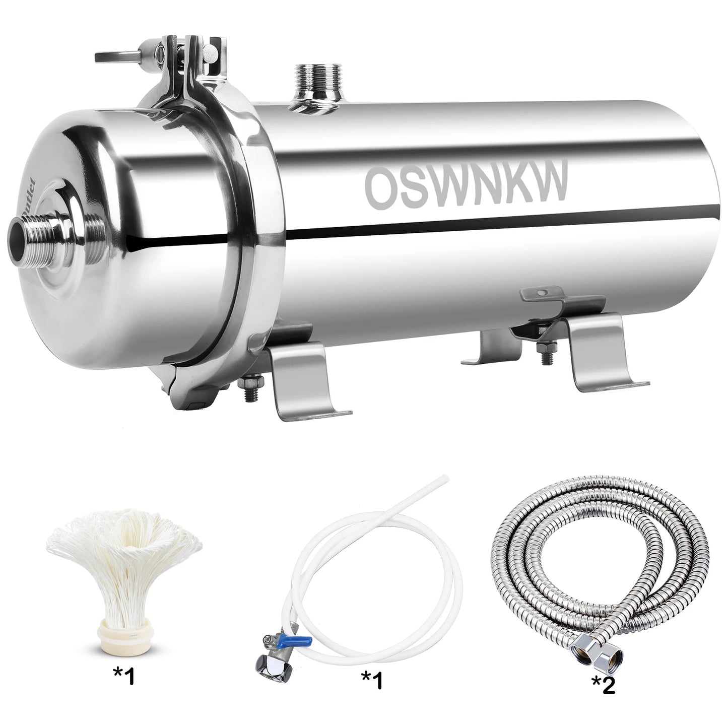 Whole house water purifier 0.01um PVDF pre-filter 1000L SUS304 water filter can be continuously cleaned for 5 years
