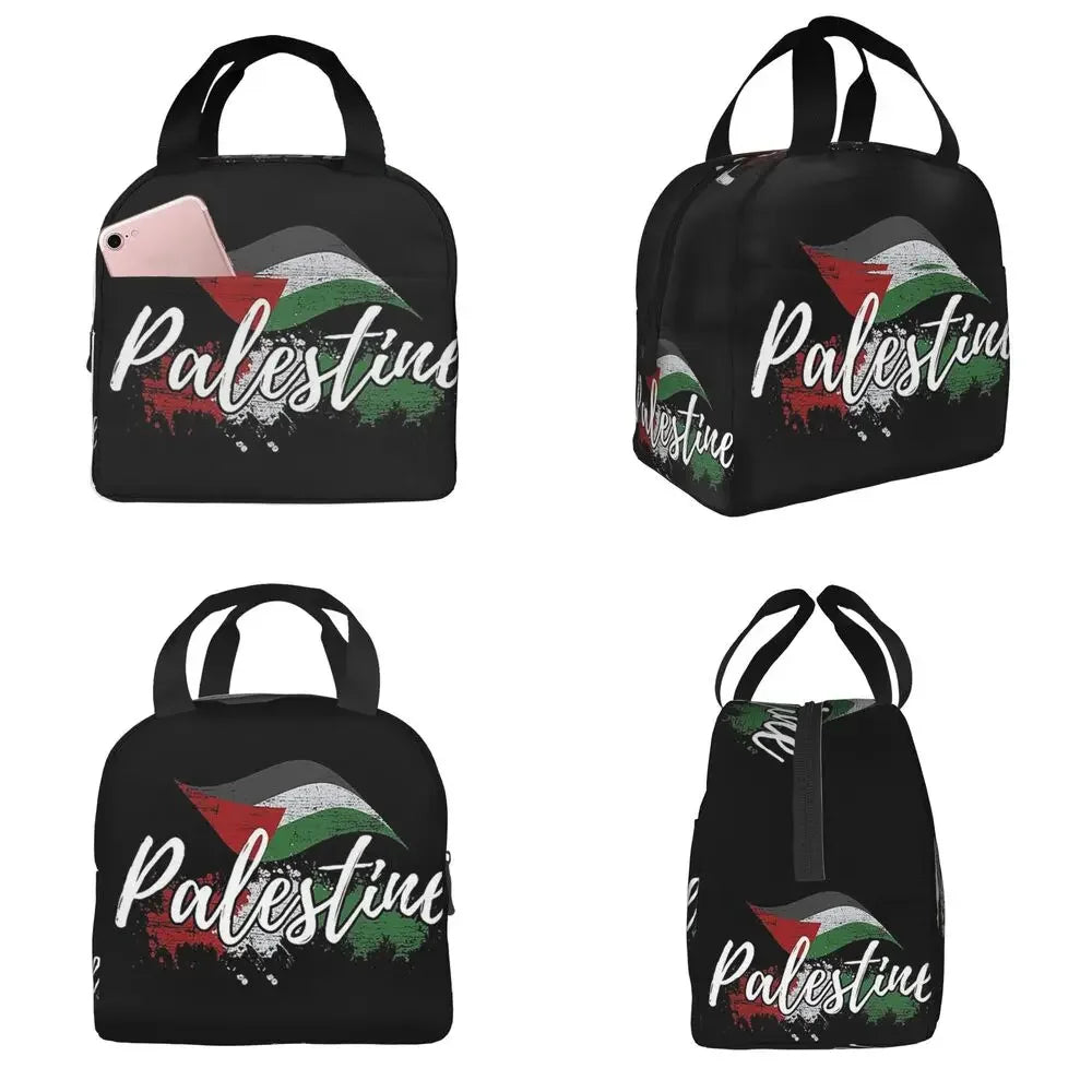 Palestine Flag Insulated Lunch Bags Cooler Bag Lunch Container Large Tote Lunch Box Food Handbags Work Travel