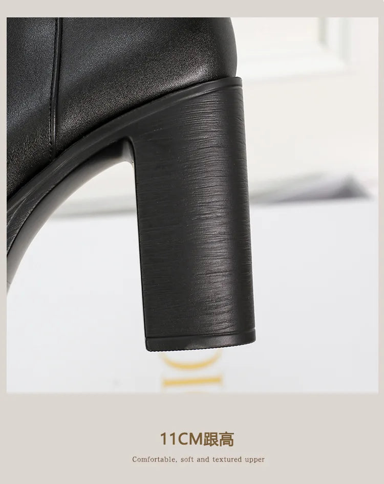 2025 New Women's Boots Sexy Ultra High Heels Woman Round Toe Boots Platform Shoes Women Shoes Ankle Boots Zipper Party Shoes