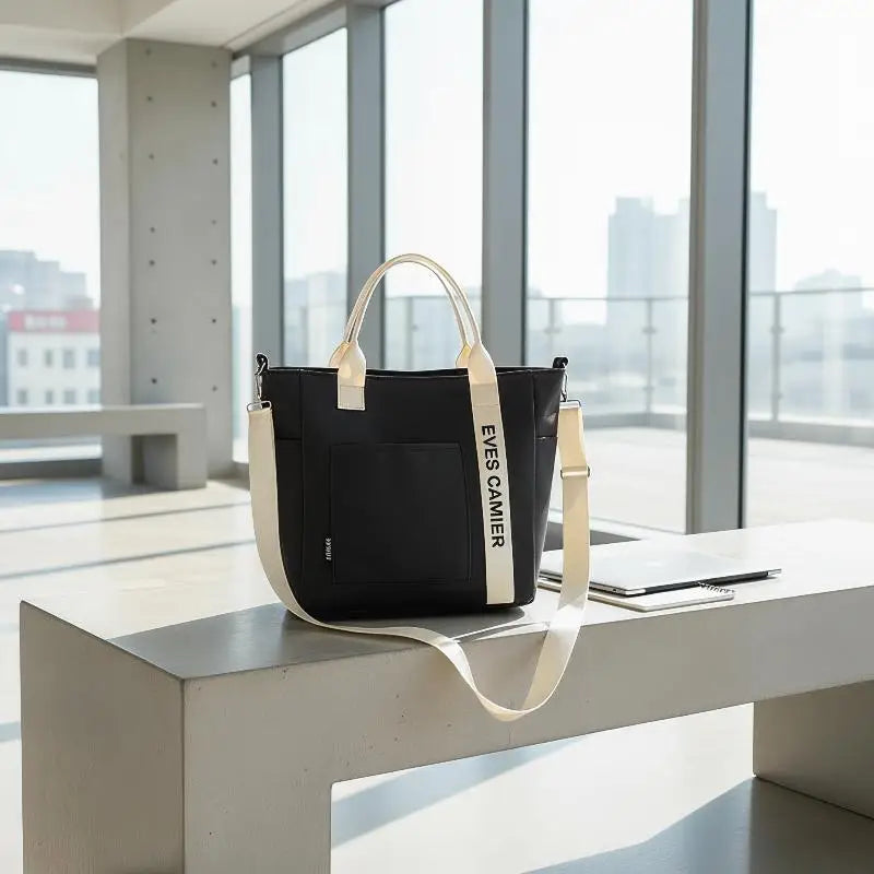 New Casual Tote Large Capacity Shoulder Bag Nylon Waterproof Canvas Handbag Simple Fashion Messenger Bags For Schoolgirl