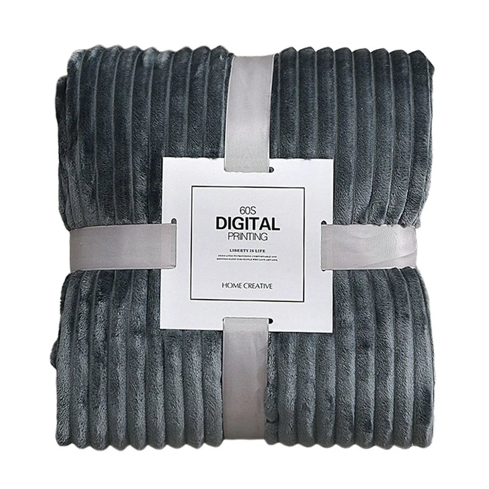 Ultra Soft Fleece Bed Throw Blankets for Lunch Rest Double Sided Warm Blanket Skin-Friendly Warm Conditioning Quilt Breathable