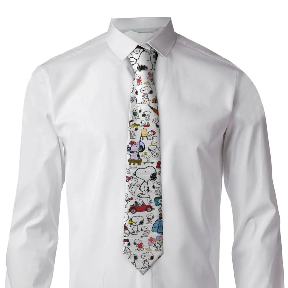 Personalized Fashion S-Snoopys Neckties Men Silk Cartoon Office Neck Tie