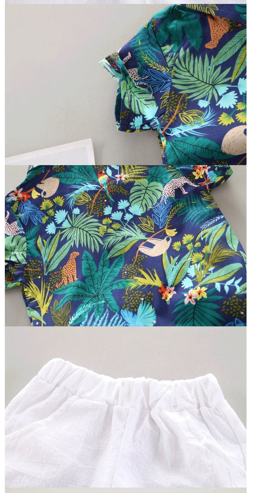 Baby Boy Clothes Baby Clothes 0-5 Years Old Summer Short-Sleeved Shorts Suit Baby Printed Shirt Casual Shorts Two-Piece Suit