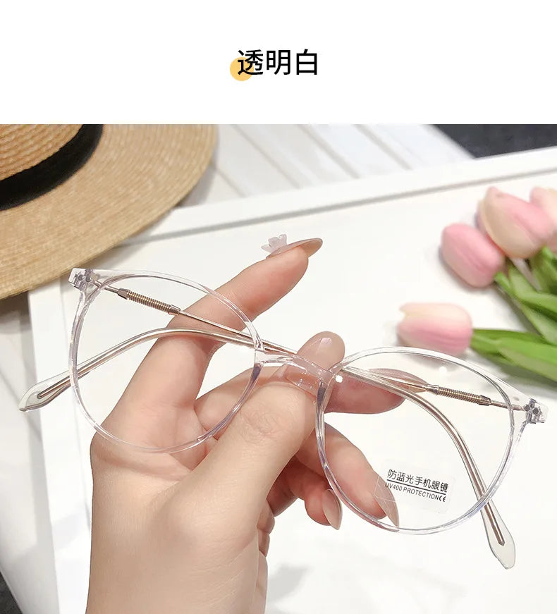 New TR90 Myopia Frames for Men and Women Retro Oval Spring Leg Optical Frames Fashion Hot Sale Glasses Frames Wholesale
