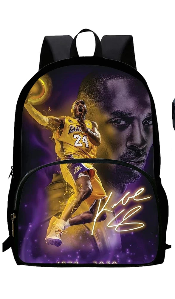 Basketball K-Kobe B-Bryant Child School Backpack 1/3PCS  with Lunch Bags ,Pencil Bags  School Bags for Boys Girls Best Gift
