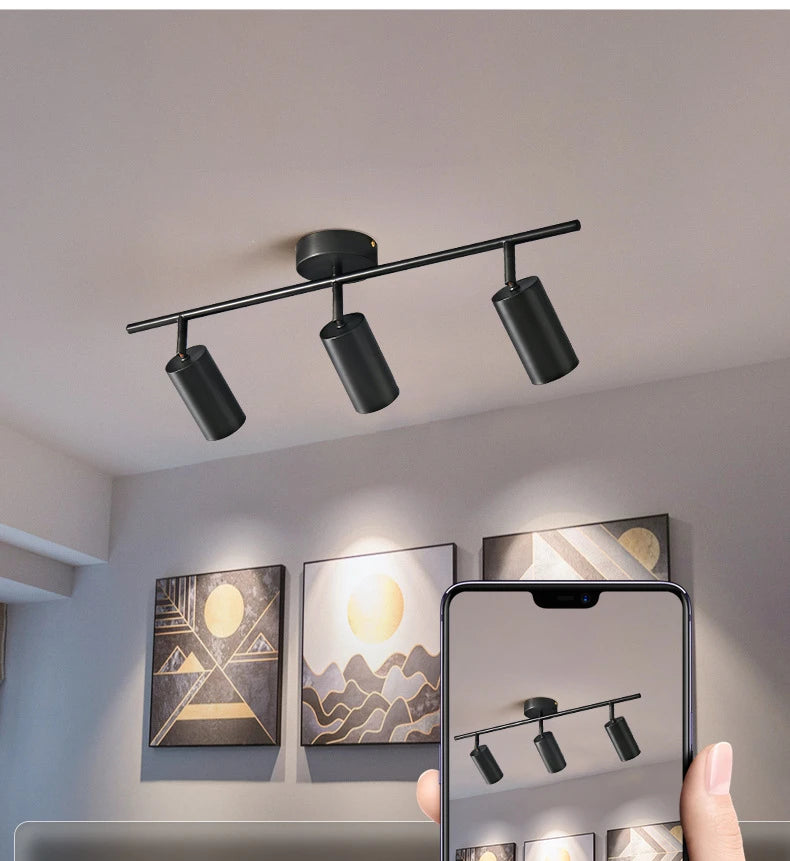 Modern Led Ceiling Light Long Spotlight Fixture Living Room Shop Restaurant Kitchen Dining Room Lighting Home Decor Chandeliers