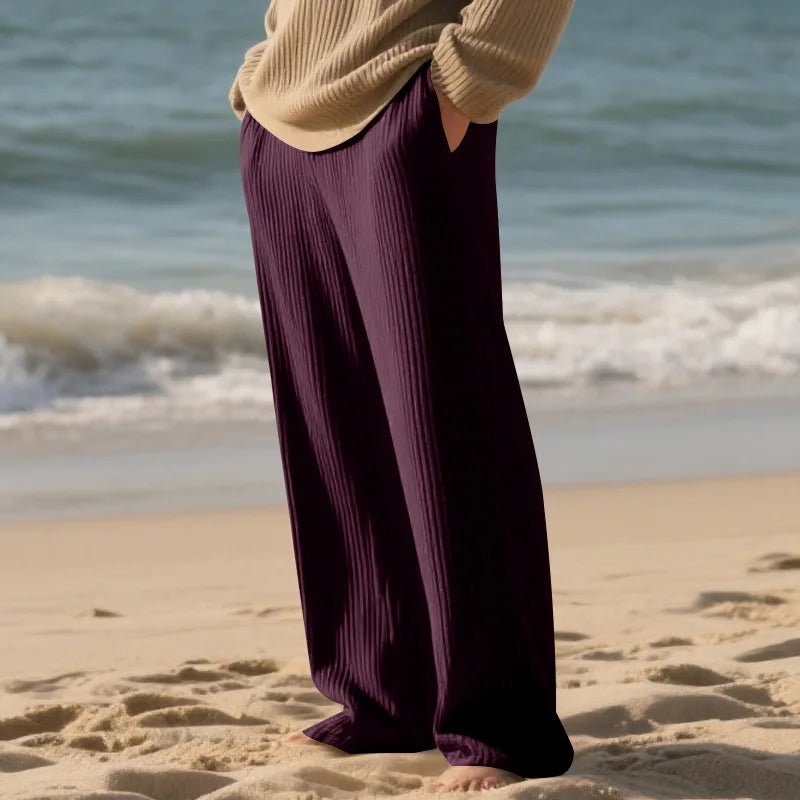 European and American Independent Station Men's Casual Trousers Loose Straight Pants Pit Strips Jacquard Wide Leg Pants