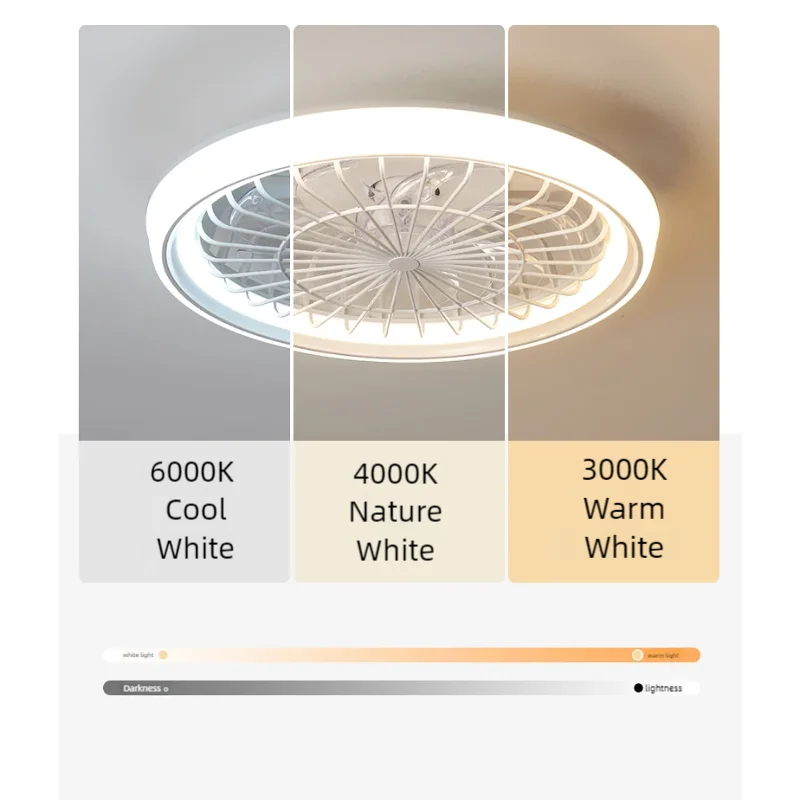 New Ceiling Fan Light Living Room Bedroom Modern and Simple Home Intelligent Remote Control Restaurant LED Fan Light
