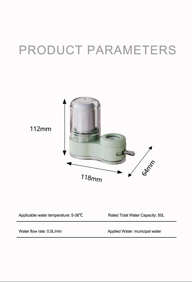 Healthy Faucet Water Filter System - Tap Water Purifier Filter Water Purifying Device For Home Kitchen ,Faucet Mount Filter