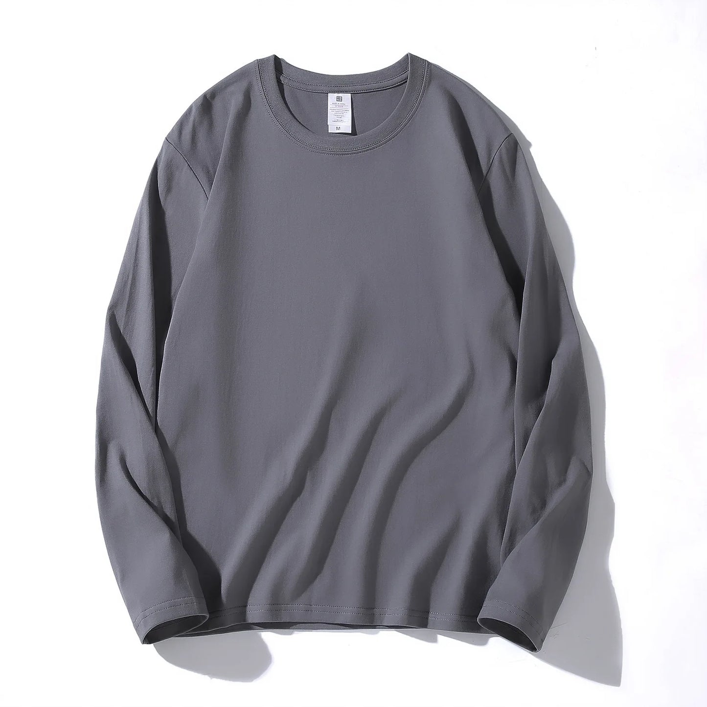 Cotton 100% Long-sleeved Men's T Shirt MRMT 2025 Brand New Round-collar Solid-color Men T-shirt for Male Tshirt Man Tops Tees
