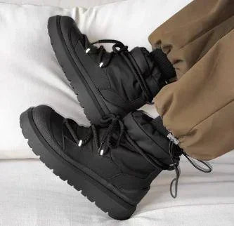 Men's Snow Boots Autumn and Winter Thickened Fashion Casual Bakers Shoes Fur-Lined Thickened Warm Mid-Calf Cotton Shoes