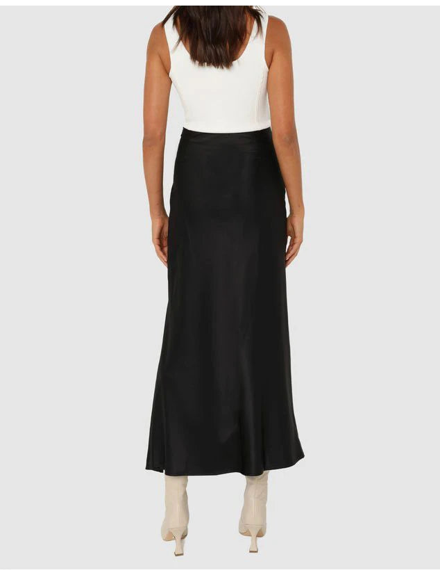 Summer Satin Skirts For Woman Office Maxi A Line Black Silk Skirts With Slit Lady High Waist Women Patchwork Skirt Long Elegant
