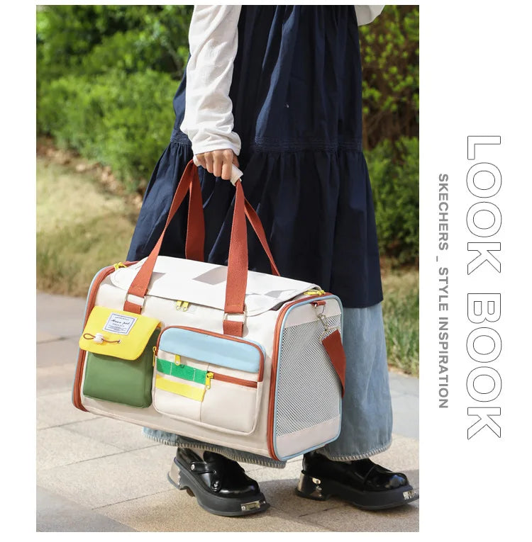 Portable Outdoor Pet Cats Dogs Backpack Carying Bag Comfortable Breathable Large Capacity Shoulder Handbag for Pet Products
