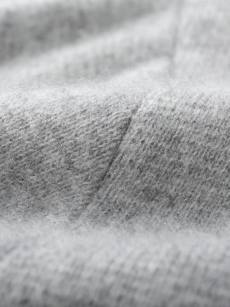100% Pure Wool Sweater Suit Men's  Hooded Cardigan Wool Pants Thick Warm Knitwear Autumn Winter Smart Casual Trousers Hoodie
