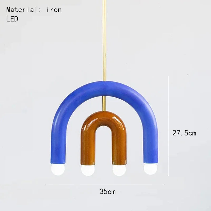 Colorful pendant lights Simple geometric linear pendant light fixture Hotel Restaurant suspension luminaire Bar hanging lights