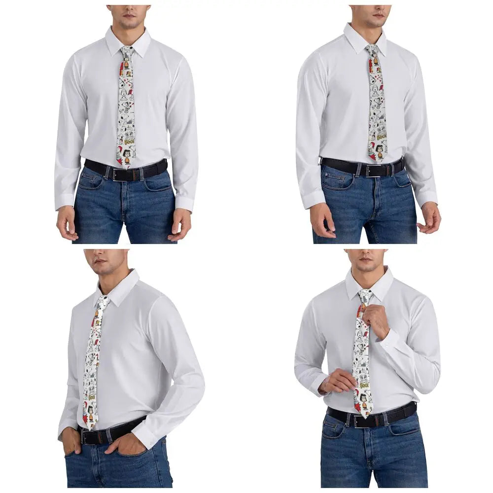Personalized Fashion S-Snoopys Neckties Men Silk Cartoon Office Neck Tie