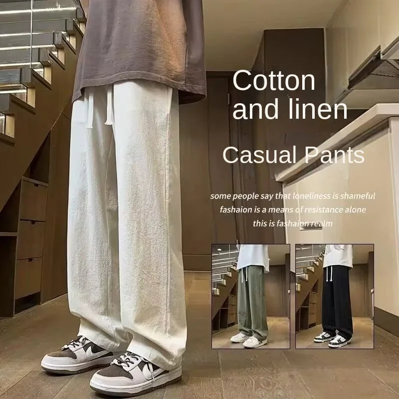 Pants Men's Summer Quick-drying Straight-leg Casual Pants for Teenagers Trendy Loose Thin Sports Wide-leg Trousers Y2k Shorts