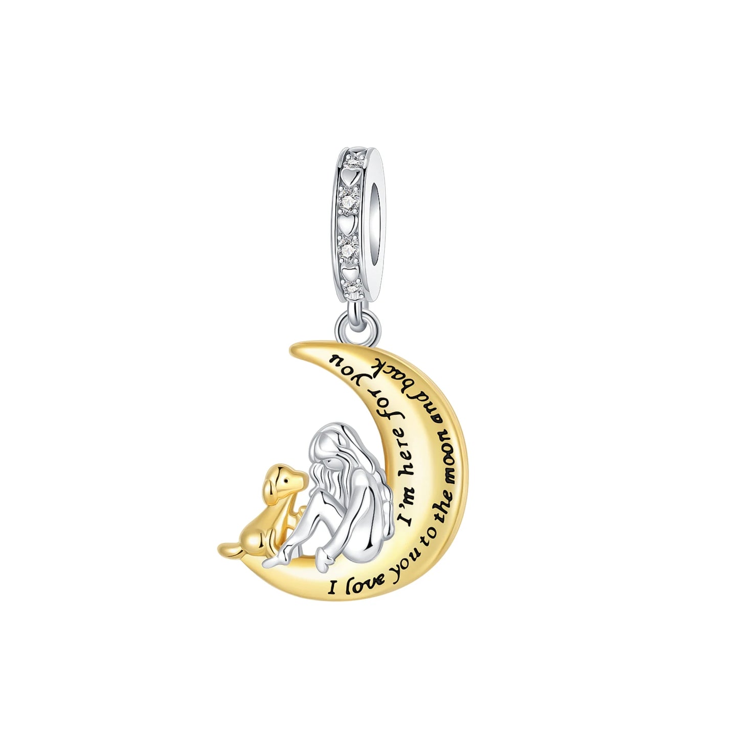 925 Sterling Silver Girl Holding Dog Charms Beads Fit Original 925 Bracelet Making Gift for Woman Jewelry Diy Fashion Pendant