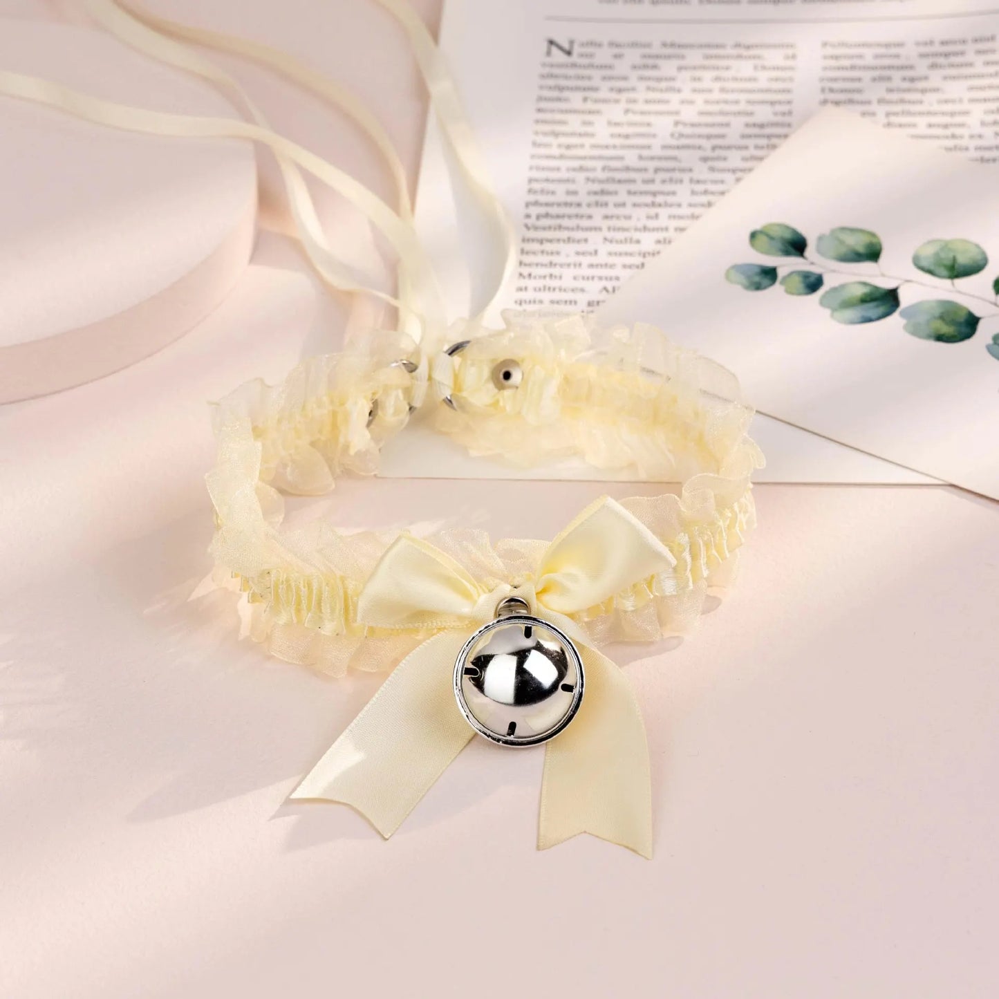 Japanese Bow Lace Lace Bell Necklace Choker Collarbone Neck Accessory Sexy Sweet Soft Girl Neck Strap Cos Maid Collar