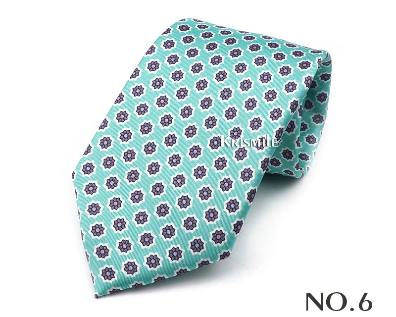 New Design Bohemian Style Necktie For Men Silk Touch Soft Blue Red Yellow Necktie Fit Wedding Party Business Office Accessory