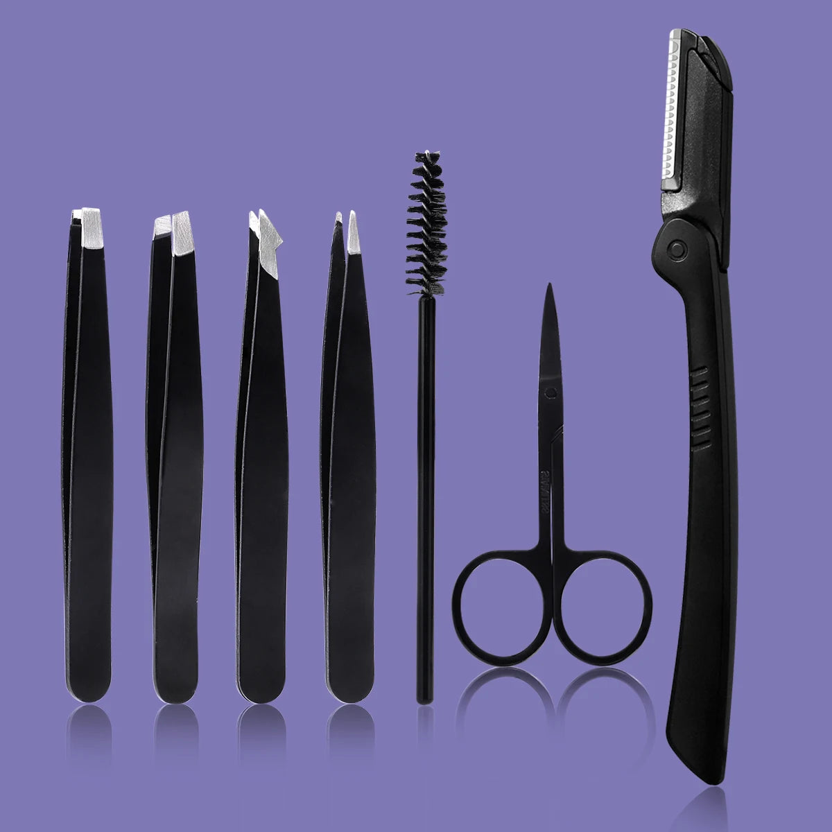 4/5/7/8pcs Eyelash Tool Set, stainless steel eyebrow trimmer, eyebrow trimmer and hair remover, suitable for both men and women.