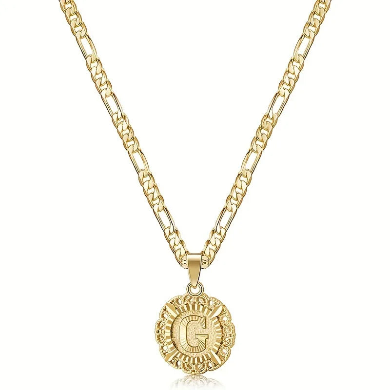 26 letter pendant necklace, round trendy and versatile women's collarbone necklace, jewelry gift