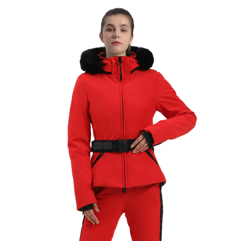 Ski Jackets 2025 Mountain Winter Hooded Woman Snowboard Clothes Outdoor Sports Skiing Overcoats Windproof Thermal Snow Tracksuit