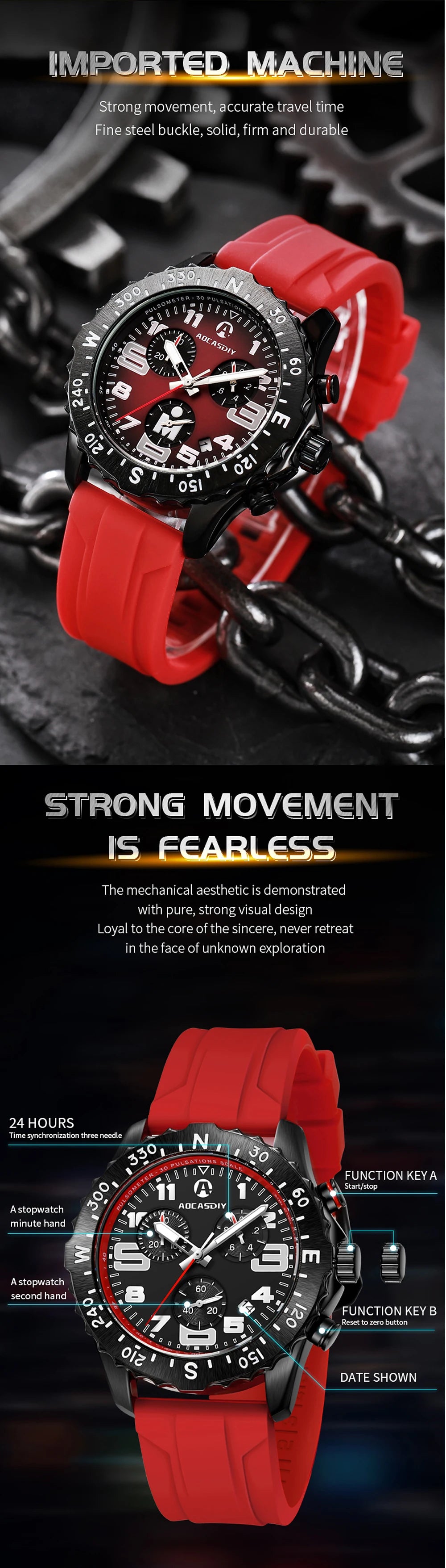 Watch for Men Quartz Wristwatches Casual ENDURANCE Watch Luxury Men Watch Waterproof Luminous Chronograph Watches reloj hombre