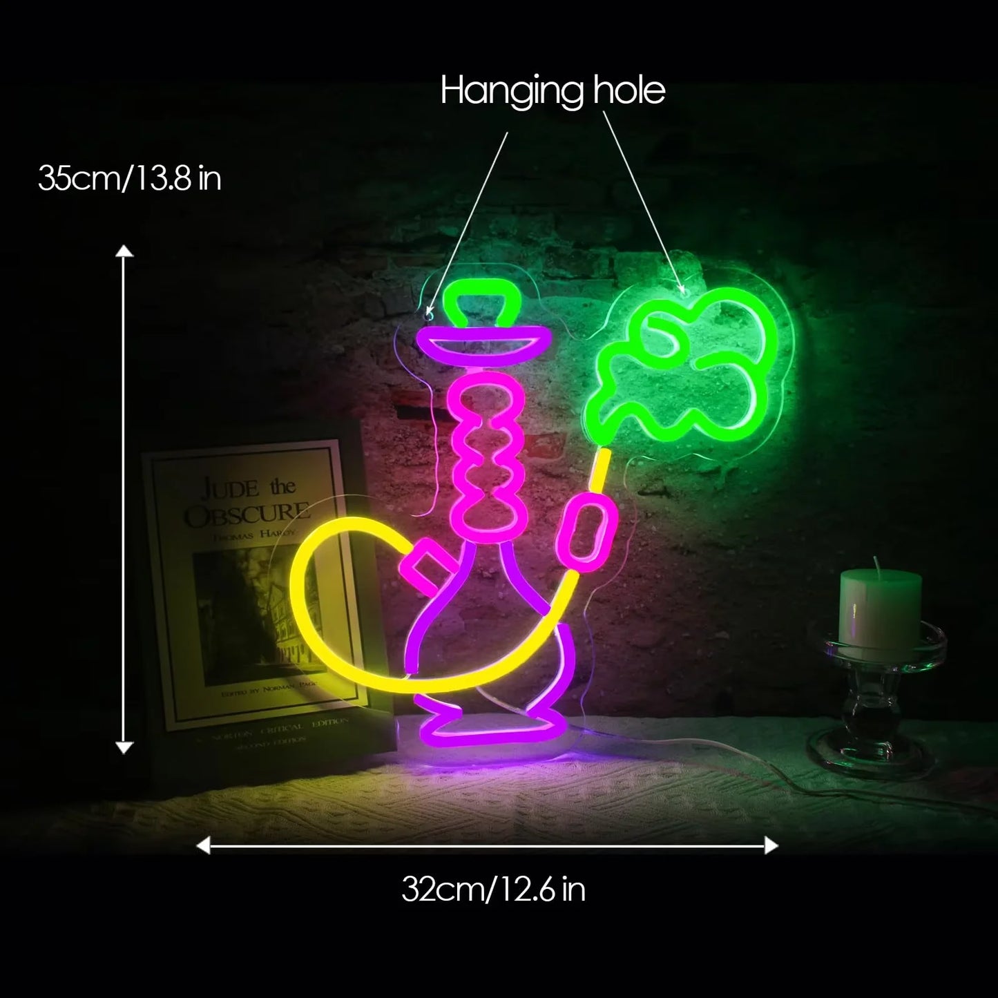 Shisha Neon Sign Shisha Hookah Neon Light Dimmable Hanging Wall Decor for Restaurant Smoke Home Man Cave Louge Shop Bar Pub