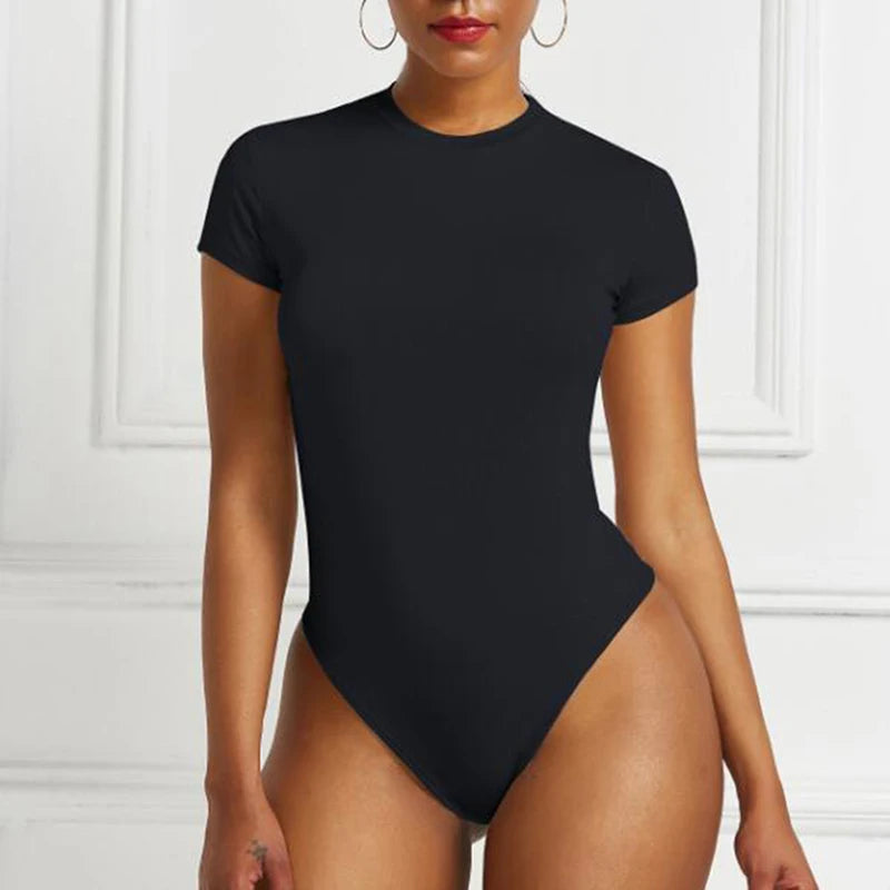 Women's Tops Summer Bodysuit Daily Irregular Breathable Fashion Lady Jumpsuit Top Sexy T-shirts Solid Color Bottom Layer Shirt