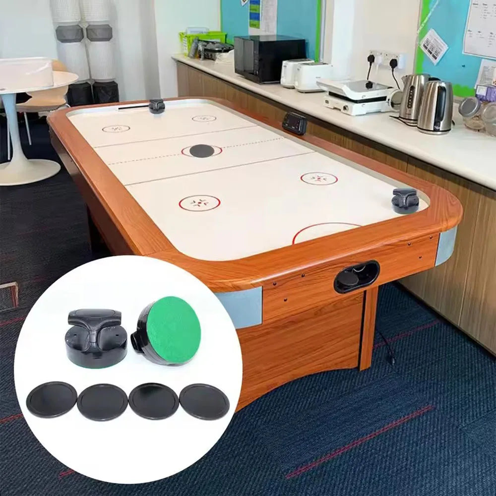 Air Hockey Pushers and Hockey Discs, Large Goalkeeper Handles, Pallets, Game Table Spare Accessories (2 Strike 4 Puck)