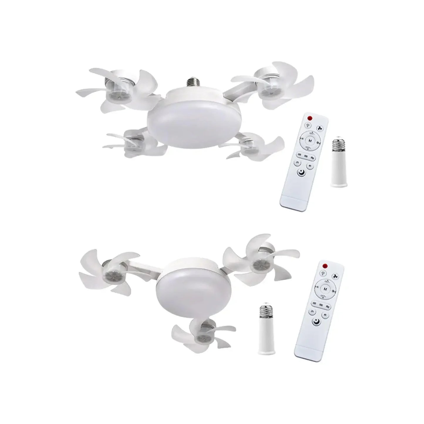 Ceiling Fan with Light and Remote Control with Extension Rod Modern 3 Colors Fixture for Garage Living Room Home Indoor Bedroom