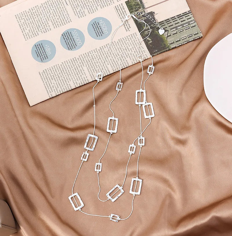 new necklace is popular in Europe and America, versatile peach heart exquisite women's long necklace, double-layer wome