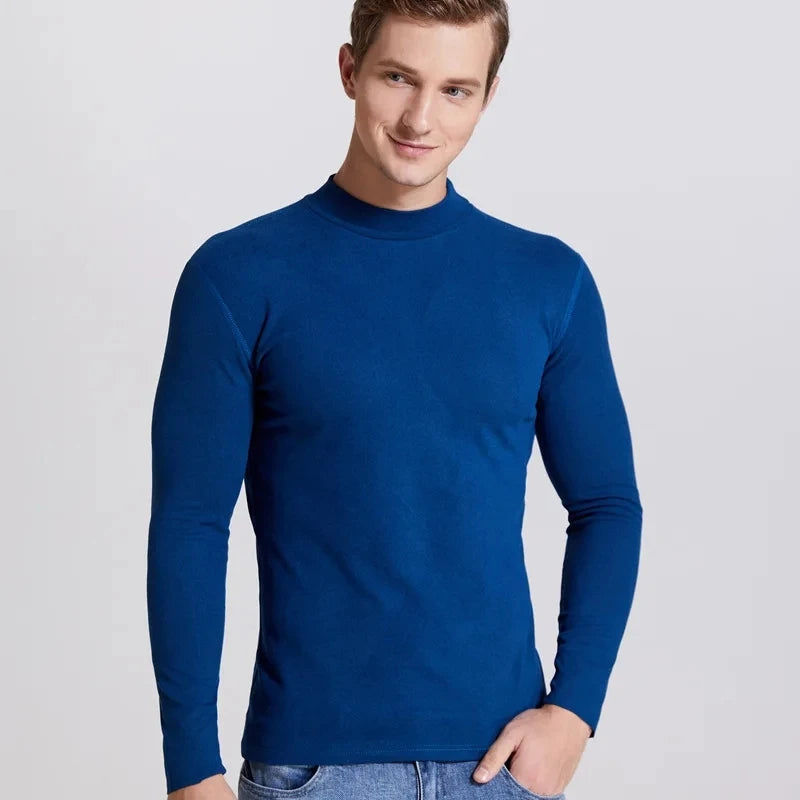 Thermal Underwear Tops Men Winter Clothes Thermal Shirt Autumn Men's Winter Tights High Neck Thin Slim Fit Long Sleeve T-shirt