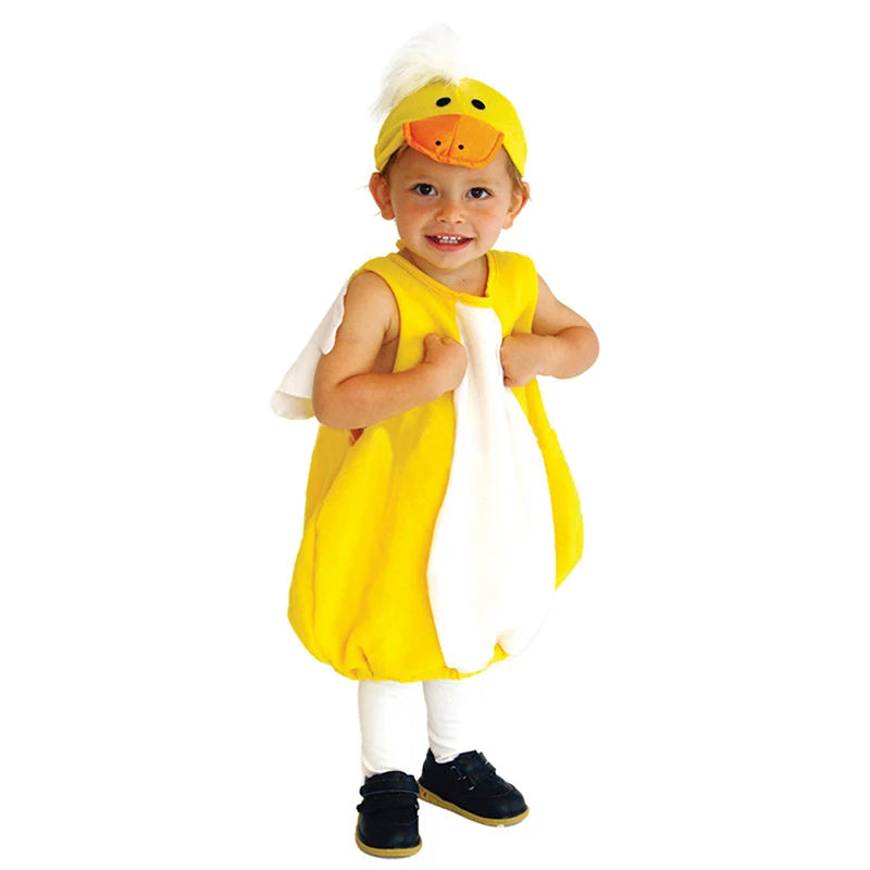 Children s Cute Duckling Costume for Halloween Dress Up Fun - Boys and Girls Yellow Duck Outfit for Role Play and Parties