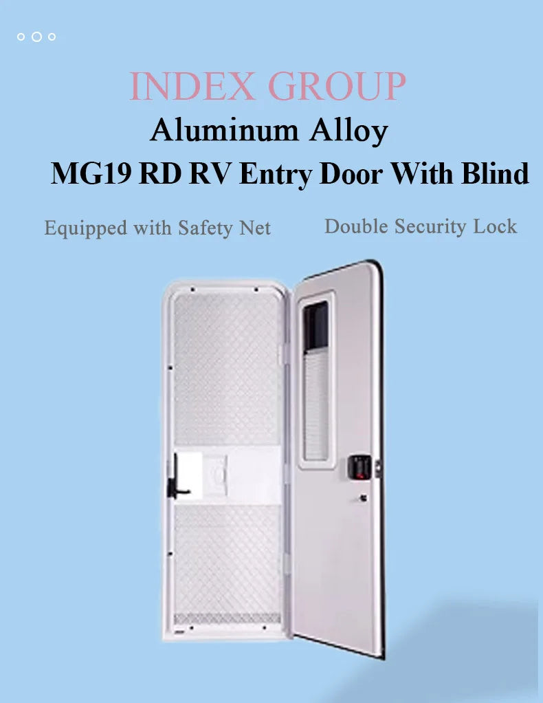 Rv and Motorhome Parts White Wholesale America Style Aluminum Alloy Rv Door with Door Stopper and Rubber Trim