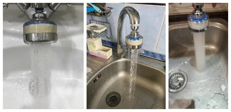 360° Faucet Water Filter Pressurized Sink Filter Water Purifier Kitchen Bathroom Tap Splash Proof Faucet Aerator Extender