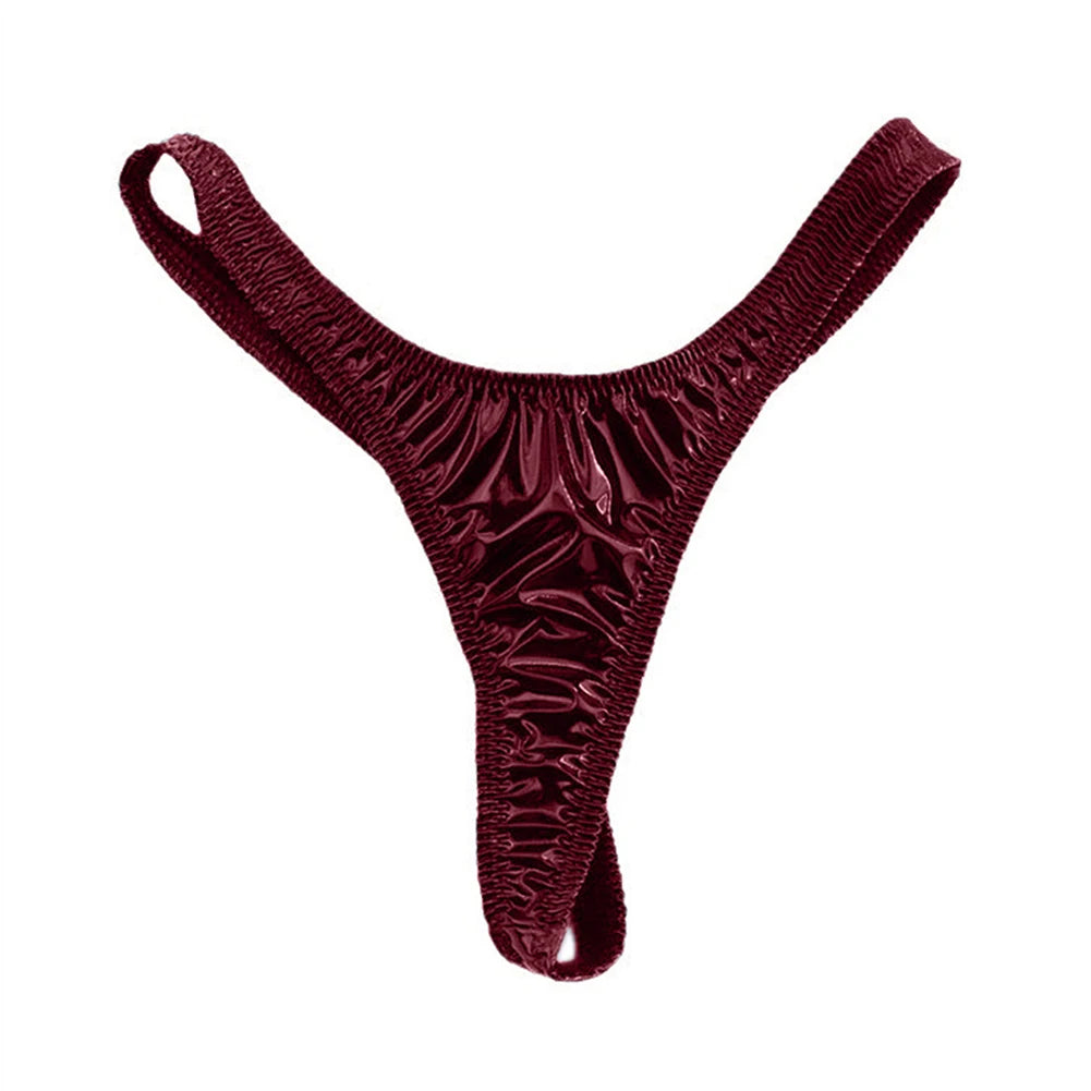 Fashion Hot New Comfort Women Thongs Lady T-Back Wet Look Panties Fashionable Lingerie Knickers Patent Leather