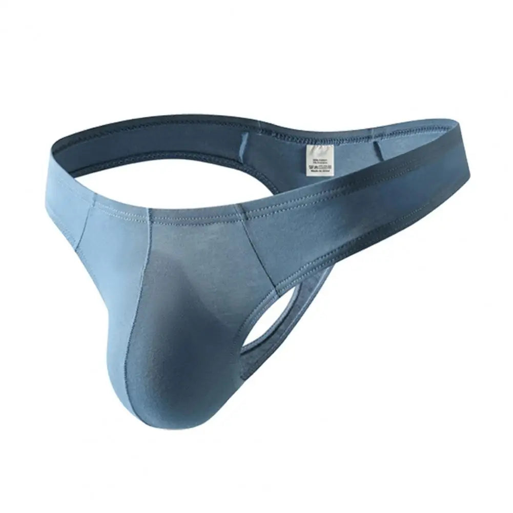 Summer Men Thong, Low-Waisted T-Shaped Cut Briefs, U Convex Supportive Pouch Panties, Elastic Lightweight Underwear