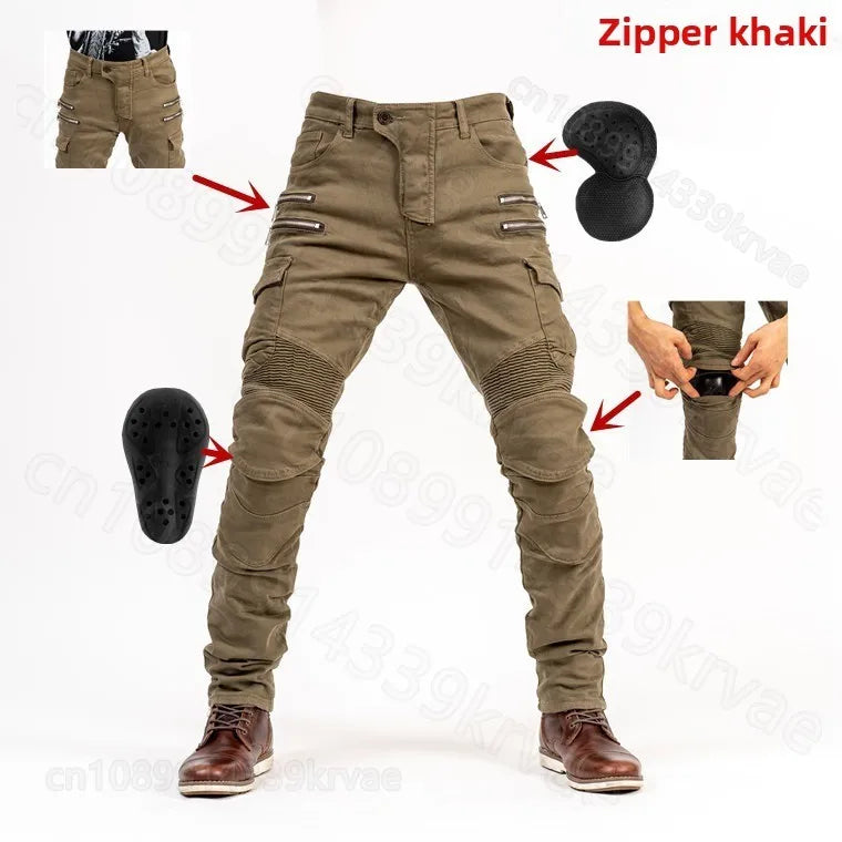 Motorcycle riding pants, motorcycle pants jeans with protective gear4 seasons spring men's women's casual anti-drop pants