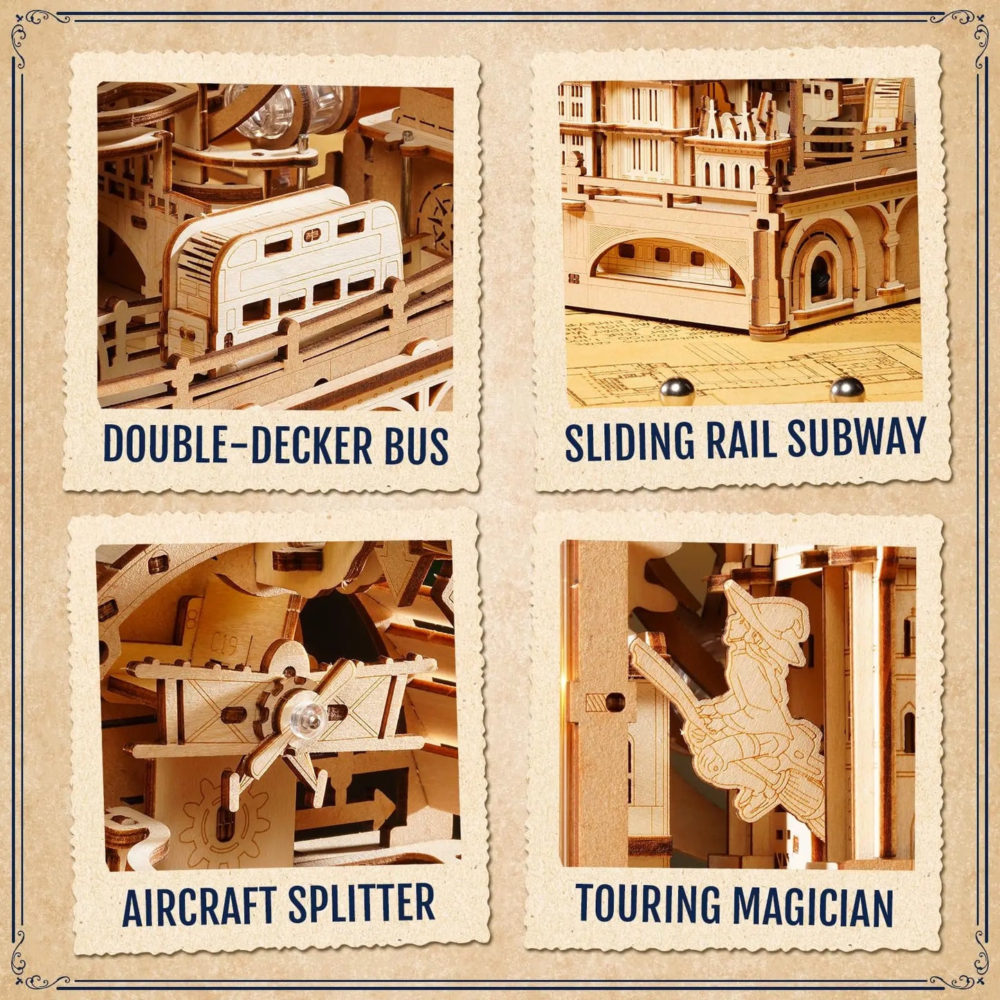 Rokr Marble Travel London Marble Run 3D Wooden Puzzle Interactive Gift for Kid Adult Challenging Craft for Handicraft Enthusiast