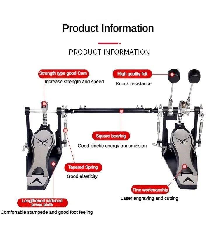 Musical Drum Double Bass Pedal Drum Guide Metal Percussion Musical Instruments Acoustic Accessories Kick Port Trigger Device
