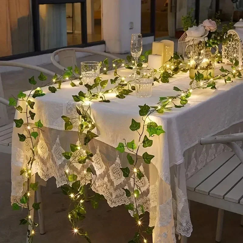 Ramadan Decoration 2025 LED String Lights 2M/5M/10M Maple Leaf Wedding Garland Christmas Fairy Light for Home Bedroom Wall Patio