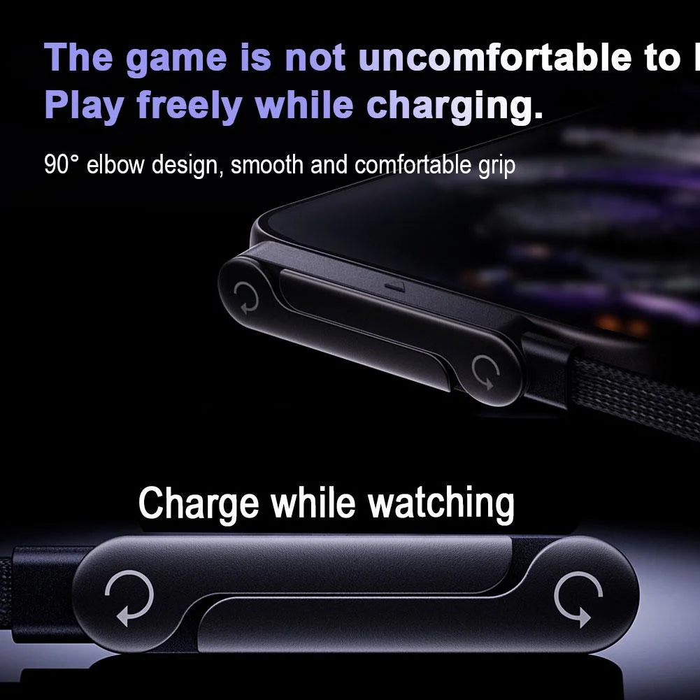 240W Stand Charging Cable, 2-in-1 with Phone Holder for Gaming/Videos, Compatible with iPhone 15-17 & Huawei